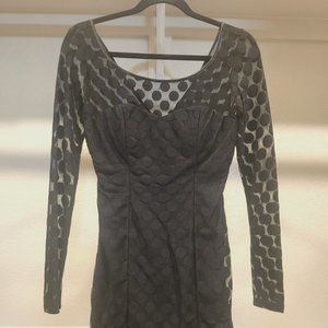 Black Long Sleeve Mini Dress